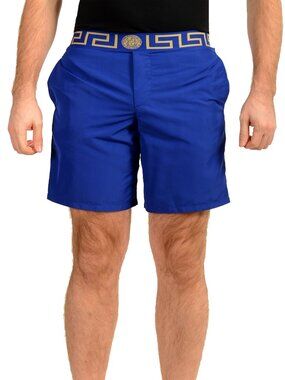 Versace Men's Gold Greeca Stripe Swimwear Swim Shorts Versace sz 3 US XS IT 46